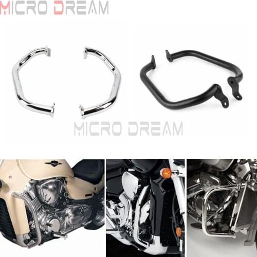 Chrome/Black 32mm Iron Tube 4mm Iron Plate Strong Frame Engine Guard Bars for Suzuki Boulevard M109R 2006-2017 Highway Crash Bar