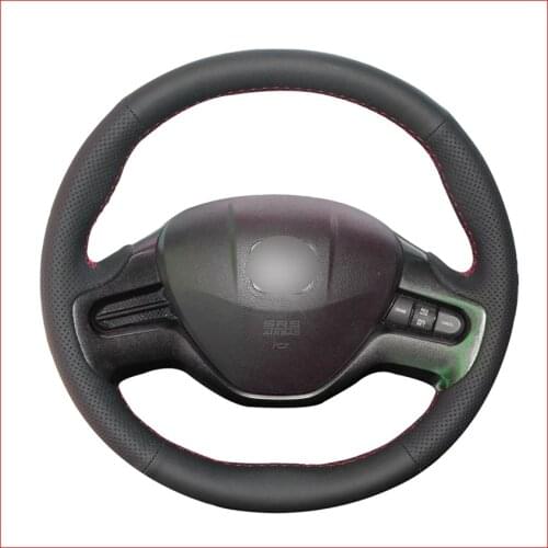 Black Artificial Leather DIY Car Steering Wheel Cover for Honda Civic Civic 8 2006 2007 2008