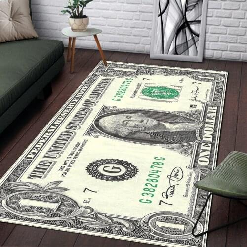 3D Monetary Printed Carpet Funny Home Living Room Coffee Table Ethnic Style Mat Floor Mats Bedroom Study Feet Carpet