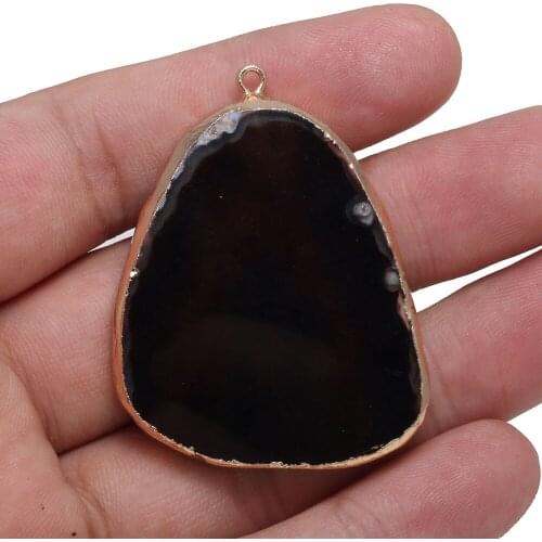 Natural Stone Pendant Irregular Black Agates For Jewelry Making Charms DIY Necklace Bracelet Anklet Accessory