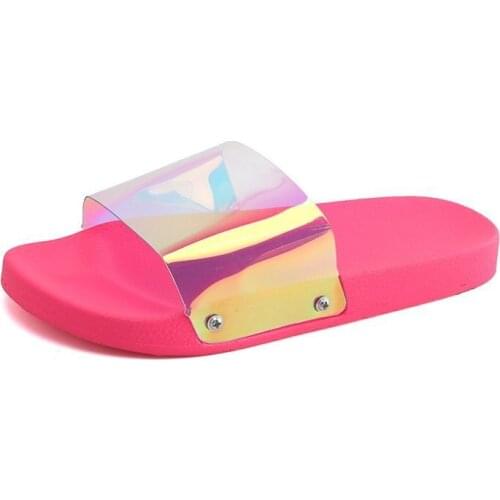 Summer Fashion Woman Slippers European and American Popular Hollow Ladies Slippers Large Size Flat Bottom