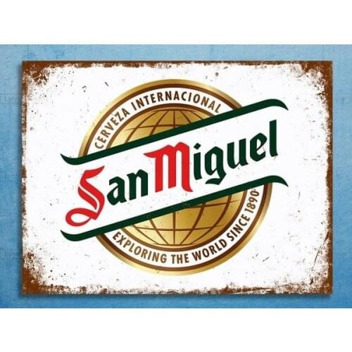 Metal sign wall decorative plaque art collection plaque sign San Miguel beer home bar mancave retro style decorative signs