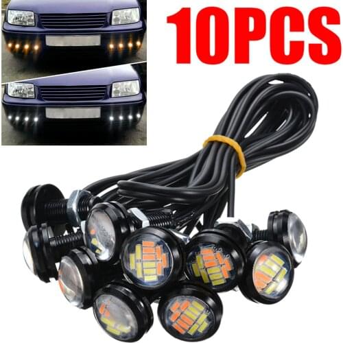 10pcs 4014 Multipurpose Eagle Eye White Amber Switchback Day-time Running Light 12LED ForTurn Signal Indicator Lamp