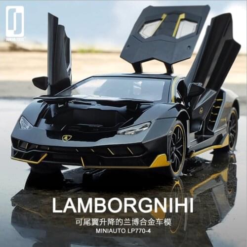 1: 24 lambo 770 Gini sports car model simulation alloy childrens toy car model childrens toy car model birthday gift