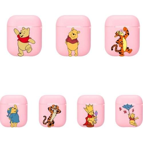 Winnie the PoohSoft Silicone Cases For Airpods 1/2 Protective Bluetooth Wireless Earphone Cover For Air Pods Charging Box Bags