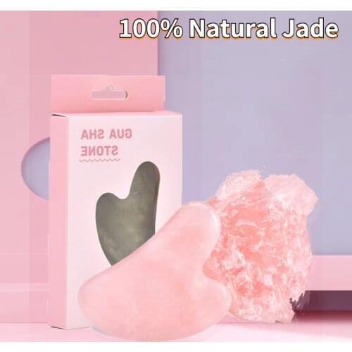 100% Jade Massagers For Face Body Gua Sha Scraper Beauty Facial Roller Set Natural Gouache Stone Massage Slimming Skin Care Lift