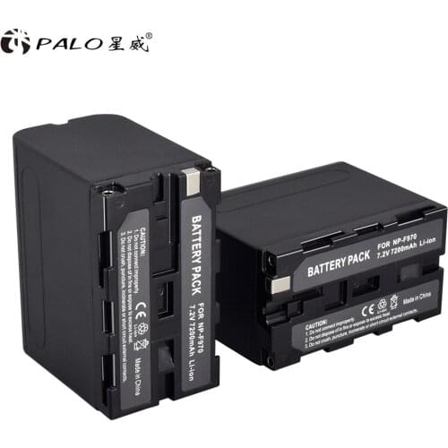 PALO 2pcs NP-F960 F960 NPF960 camera battery pack 7.2v 7200mah li ion digital camera battery for SONY DSC-S30 DSC-F707 MVC-CD200