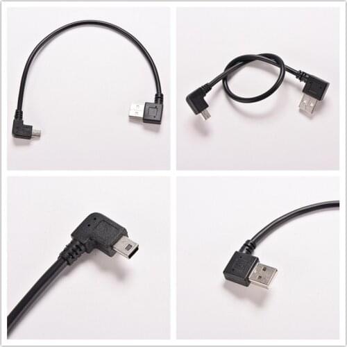 JETTING 1Pcs USB 2.0 A Right Angle Male to Mini USB 5 Pin Left Angle Male Cable Cord Adapter Connector 25cm