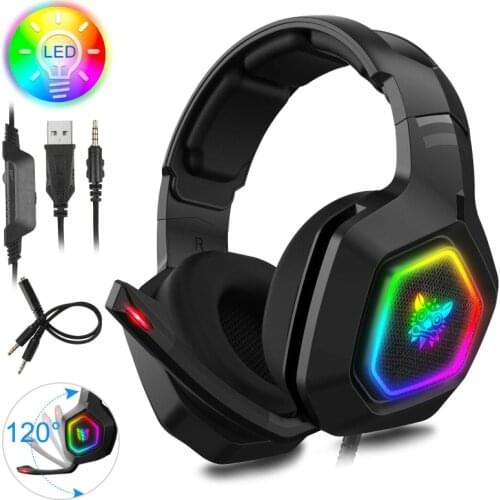 Professional Led Light Gamer Headset For Computer PS 4 PS 5 Fifa 21 Gaming Headphones Bass Stereo PC Wired Headset With Mic