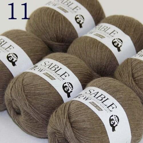Sale 6*50gr Super Soft Pure Sable Cashmere Wrap Shawls Hand Knit Wool Crochet Yarn Coffee 243-11-6