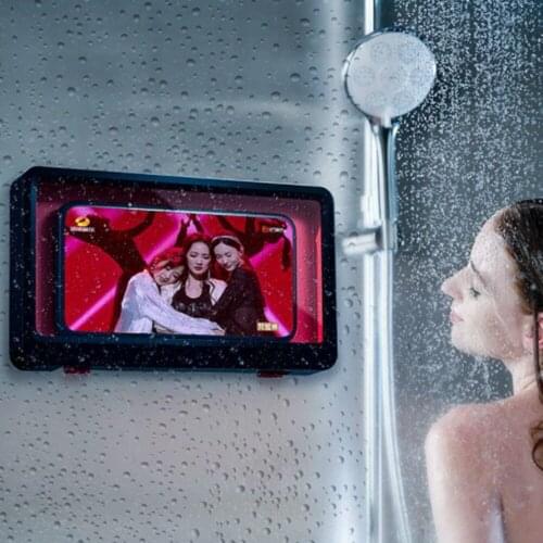 Universal Waterproof Phone Case Water Proof box Mobile Phone Pouch Wall Mounted Phone Case Holder Bathroom Toilet Phone Storage