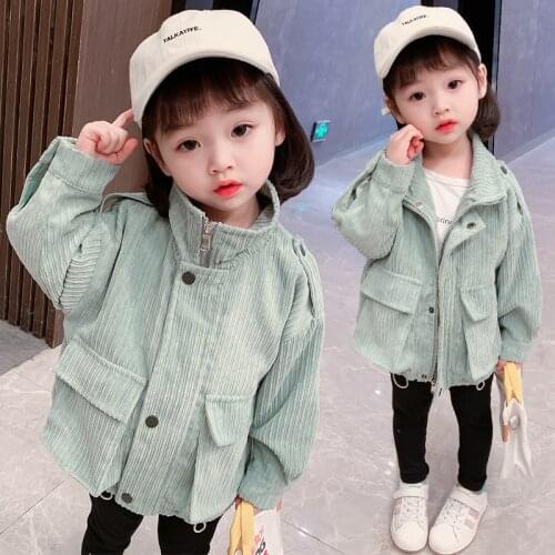 Corduroy Jacket Spring Autumn Coat Outerwear Top Children Clothes School Kids Costume Teenage Girl Clothing High Quality