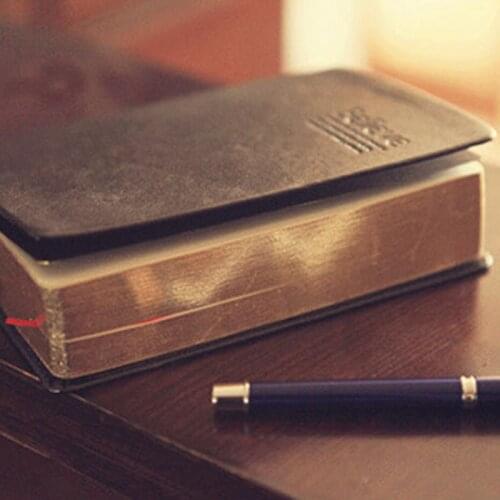 Vintage Thick Paper Notebook Notepad Leather Bible Diary Book Zakka Journals Agenda Planner School Office Stationery Supplies