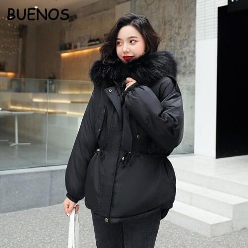 LUZUZI 2019 womens short winter jacket female winter new Korean loose sash bf Harajuku thick down cotton coat parka