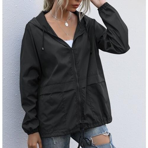 Women Jacket 2021 Autumn Spring Streetwear Tactical Waterproof Windbreaker Jackets Female Hooded Hip-hop Pilot Windproof Coats