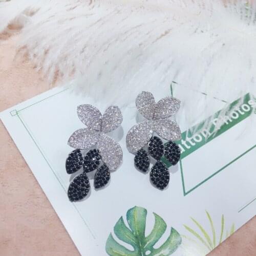 Be 8 Latest Fashion Statement Earring Leaf Shape AAA Cubic Zirconia Drop Earrings for Women Party Jewelry E633