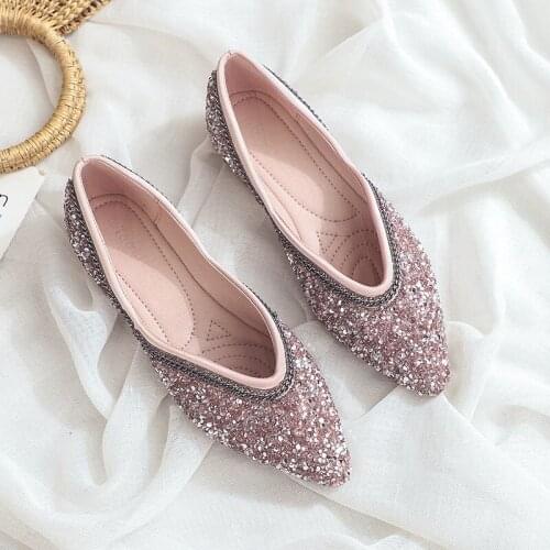 Luxury 2020 New Women Shoes Ballet Flats Boat Shoes Pointed Toe Solid Slip-On Ladies Shoes High Quality