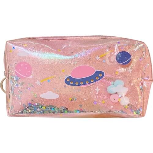 Star Pencil Case Glitter Large Capacity Pencilcase School Pen Makeup Case Supplies Pencil Bag School Box Pencil Pouch Stationery