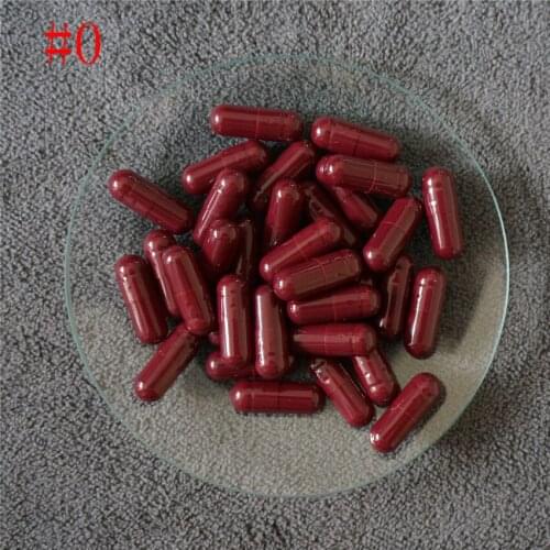 0# 1000/2000/3000/5000/10000pcs Dark Red Empty High quality hollow gelatin capsules ,joined or separated capsules