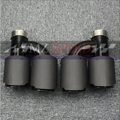 1 pair Car exhaust pipe H Model A.K Carbon Exhausts Dual End Tips for BMW BENZ AUDI VW Exhaust Dual Muffler Pipes Tail Tips