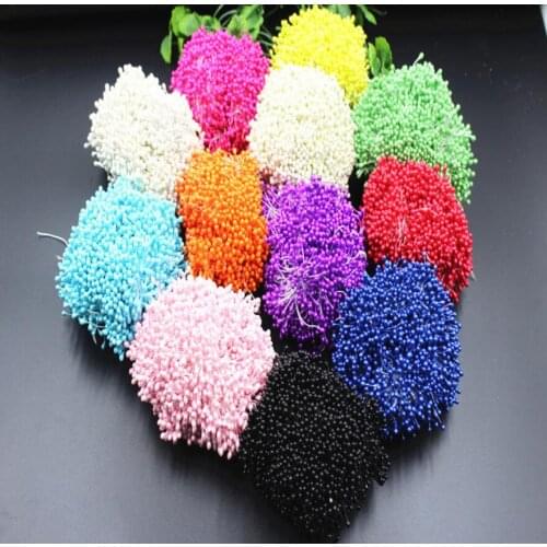 1 Bunch 2000pcs Double Side Head Millinery Flower Stamens For Candy Box Wedding Party Decorate Cake Floral Craft Diy