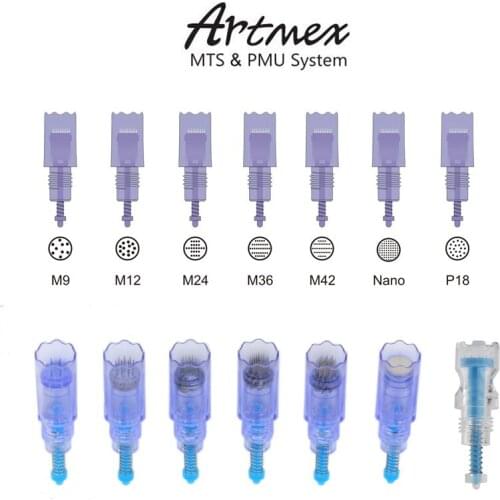 100pcs Artmex V3 V6 V8 V9 V11 A3 Needle MTS Semi permanent makeup tattoo machine needle tip M9 M12 M36 M42 P18 N