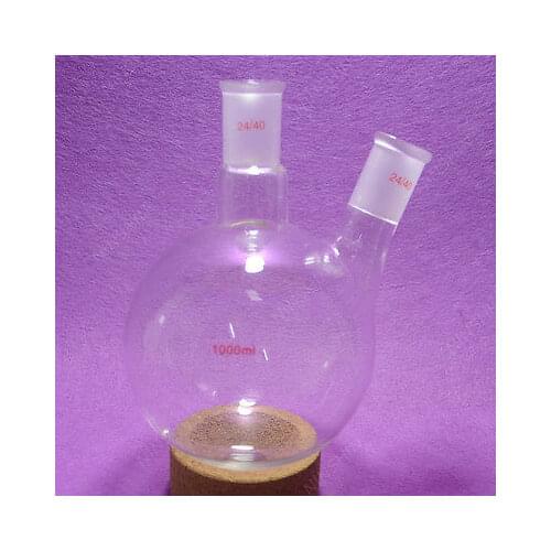 1000ml,2 Neck,24/40,Round Bottom Flask,1L,Double Necks,Laboratory Boiling Bottle