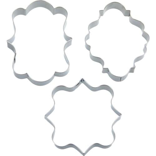 3pcs/set Cookie Cutter DIY Fondant Cookie Mold Stainless Steel Sugarcraft Cake Molds Kitchen Baking Decorating Frame Cutters