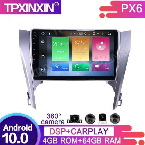 4G+64GB Android 10.0 For Toyota Camry 2012-2015 Car Multimedia Player GPS Navigation Headunit Radio Audio Stereo Tape Recorder