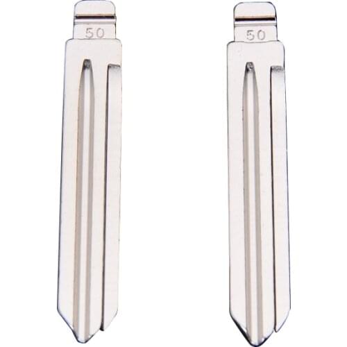 50# HYN14 key blade with center slot universal KD folding remote key knife Car key blanks Replacement Metal Blank