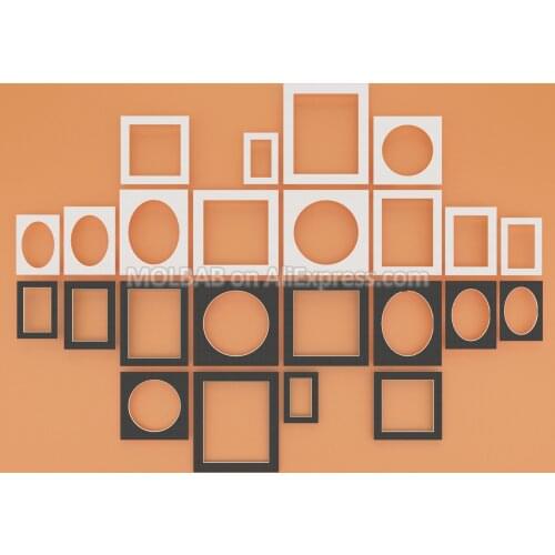 White/Black Photo Mats 6/7/8/10/12 inch Paper Matboard Rectangle Square Oval Circle Mounted For Picture Frames Passe-Partouts