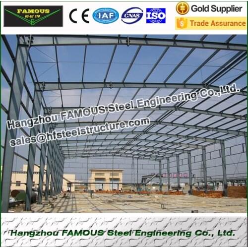 Prefabricated steel structure workshop for industry use