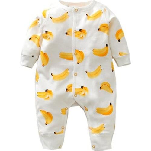 All cotton baby pajamas for baby Long-sleeved boy-girl jumpsuit 3-24m