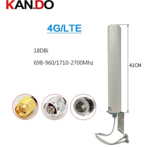 Dual wire 18dbi 42cm length 697-2700Mhz 2G 3G 4G antenna for repeater router antenna repeater 4G LTE modem antenna N male SMA