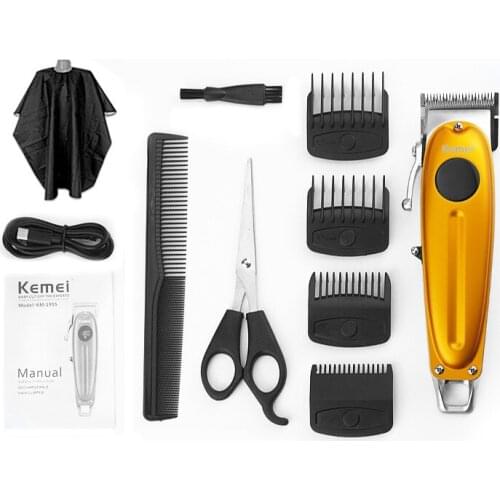 Kemei Electric Hair Clipper Rechargeable Shaver Beard Trimmer Professional Men Hair Cutting Machine Beard Barber USB Cordless