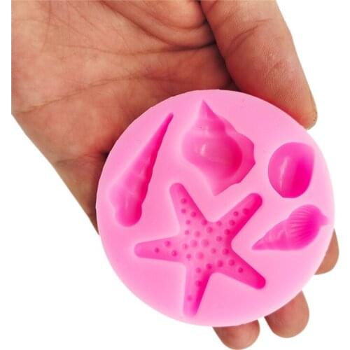 Ocean Conch Shell Starfish Resin Mold Chocolate Mold Fondant Kitchen Baking Accessories Resin Mold Jewelry Silicone Mold