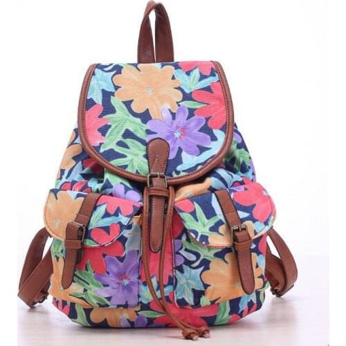 Hot Selling Womens Vintage Canvas school bags National Ethnic Backpacks Girl Rucksack School Bag 2020 Fashion Backpack