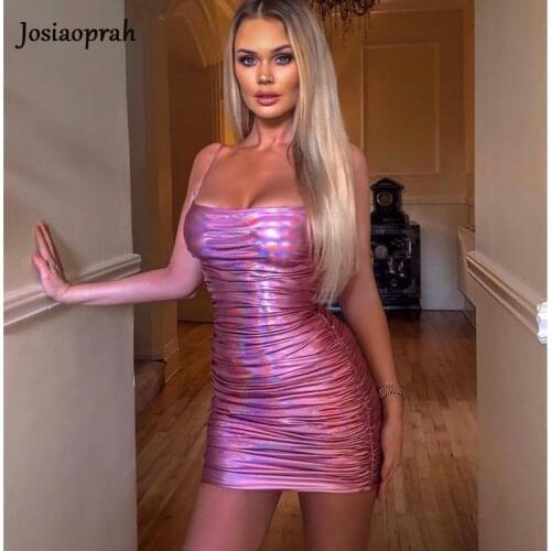 Josiaoprah Double Layers Sparkle Dress Woman Party Night Club Wear Sexy Dress Stretch Slim Fit Bodcon Mini Dress Vestido 2021