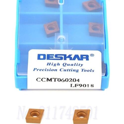 10PCS CCMT060204 LF9018 CCMT060208 LF9018 Carbide Insert External Turning Tool CNC Lathe Tool Turning Blade,For Steel Processing