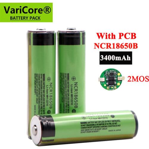 Protected Original 18650 NCR18650B 3400mAh Rechargeable Li-lon battery with PCB 3.7V For Flashlight batteries