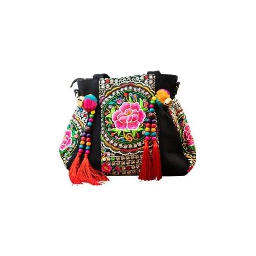 Fashion National Embroidery Shopping bags!Nice Floral Embroidered Women Shoulder&Handbags All-match Multi-tassel Vintage Carrier