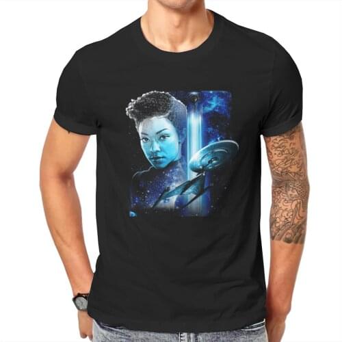 Men trek and the stars Discovery Burnham Space Collage Anime Rbpartnerprogram Funny Classic Creative Top shirt