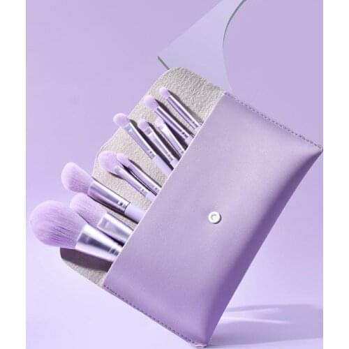 10pcs Light Color Makeup Brushes Set With 1 Storage Bag