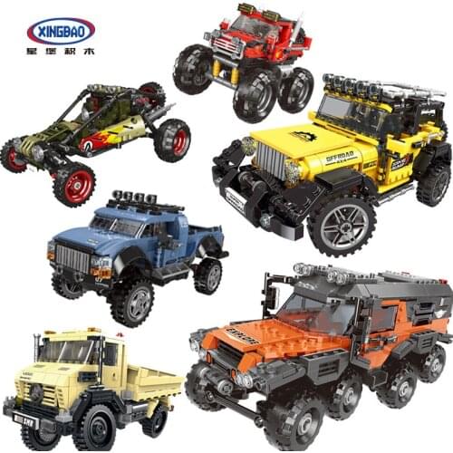 XingBao City monster truck Pickup sets model blocks building bricks suv off-road vehicle jeep Humvee racer car technique toys