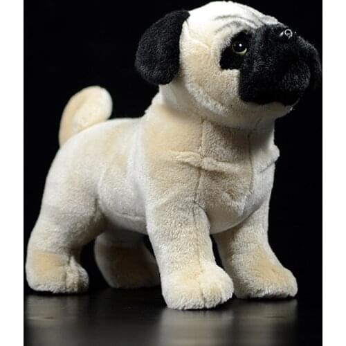 Original Pug Dog Yellow Soft Stuffed Plush Toys Cute Children Kids Gift Realistic Lifelike Animals Dolls Canis lupus familiaris