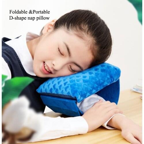 Foldable Student Desk Sleeping Nap Pillow D-shape Portable Headrest Neck Support Cushions Office Rest sleep Lunch Break Pillow