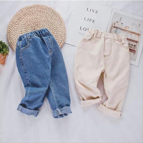 Casual Boy and Girls Denim Pants Spring Fall Pocket Design Kids Legging School Boys Trousers Children Jeans Clothes 1-7 Yrs