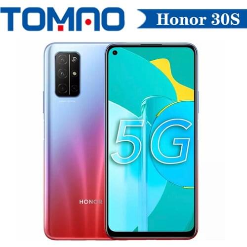 Original New Honor 30S 5G Smartphone 8GB ROM 128GB 256GB Kirin 820 5G SoC Octa Core Android10 64MP Quad Cams 40W SuperCharge