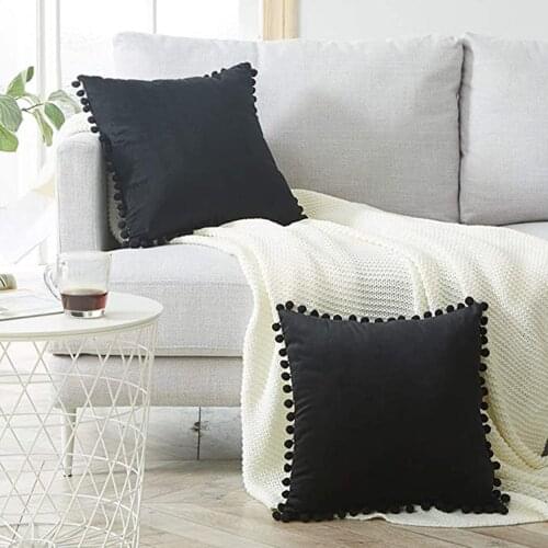 Hot Velvet Solid Cushion Covers Pillow Covers Top Decorative Throw with Soft Particles for Couch Bedroom Car Decoration
