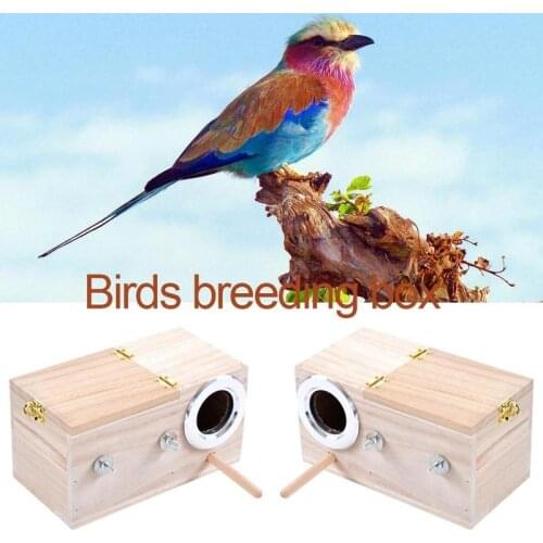 Parrot Breeding Box Pet Bird Wooden House 12x12x19.5cm Cages House Decorative Breeding Home Accessories Balcony Pet Bird